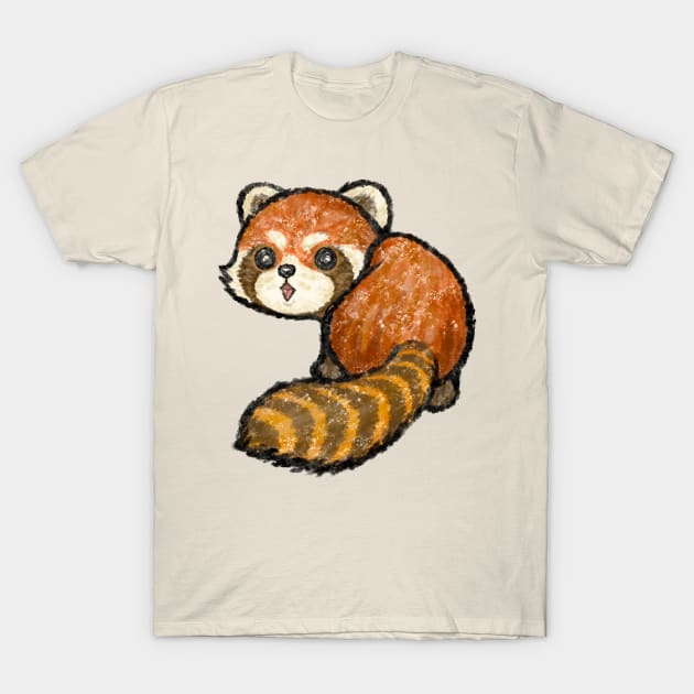 Cute red panda looking back T-Shirt by sanogawa